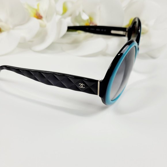 Chanel Blue and Black Frame Sunglasses - Picture 1 of 8